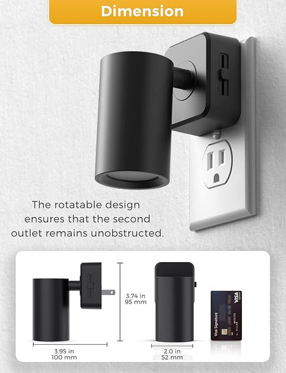 L LOHAS LED Night Lights Plug into Wall, [2-Pack] Decorative Night Lights with Dusk to Dawn Sensor,Brightness Adjustable,RGB Color Changing Nightlight for Bathroom,Hallway,Stairs