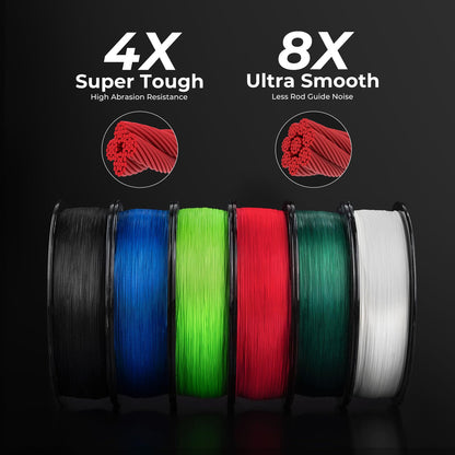 KastKing Superpower ColorShield Braided Fishing Line, Red,65LB,500Yards,X8