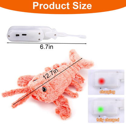 Mity rain Interactive Dog Toys - Wiggly Lobster for Small Medium Large Dogs, Moving Pet Toy to Keep Them Busy for Boredom, Floppy Smart Motion Activate Enrichment, Rechargeable