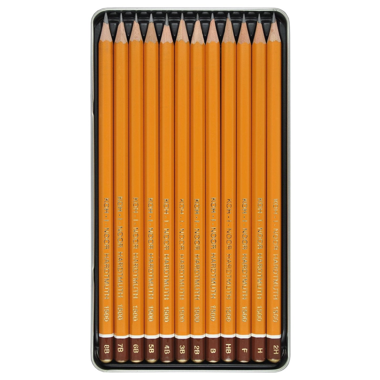 Koh-I-Noor Toison d'Or Graphite Pencil Artist Set, 8B-2H Degrees, 12 Pencils Per Tin, 1 Each (FA1502/11.12)