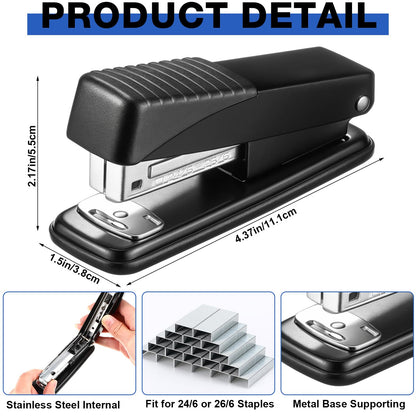 AmazingSpark 12 Pack Staplers for Desk with 12000 Staples Office Stapler Bulk 30 Sheet Capacity Metal Non-Slip Stapling Machine Heavy Duty for School Office
