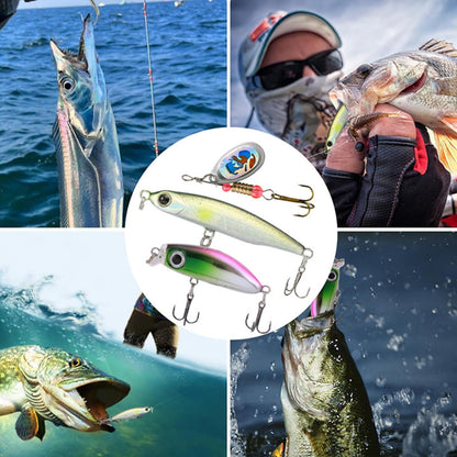 Kivinia 114 PCS Fishing Gear Lure Kit Including Crankbaits, Spinnerbaits, Plastic Worms, Jigs, Hooks, Weights, Topwater Lures, Tackle Box and More, Fishing Tackle Box for Freshwater and Saltwater