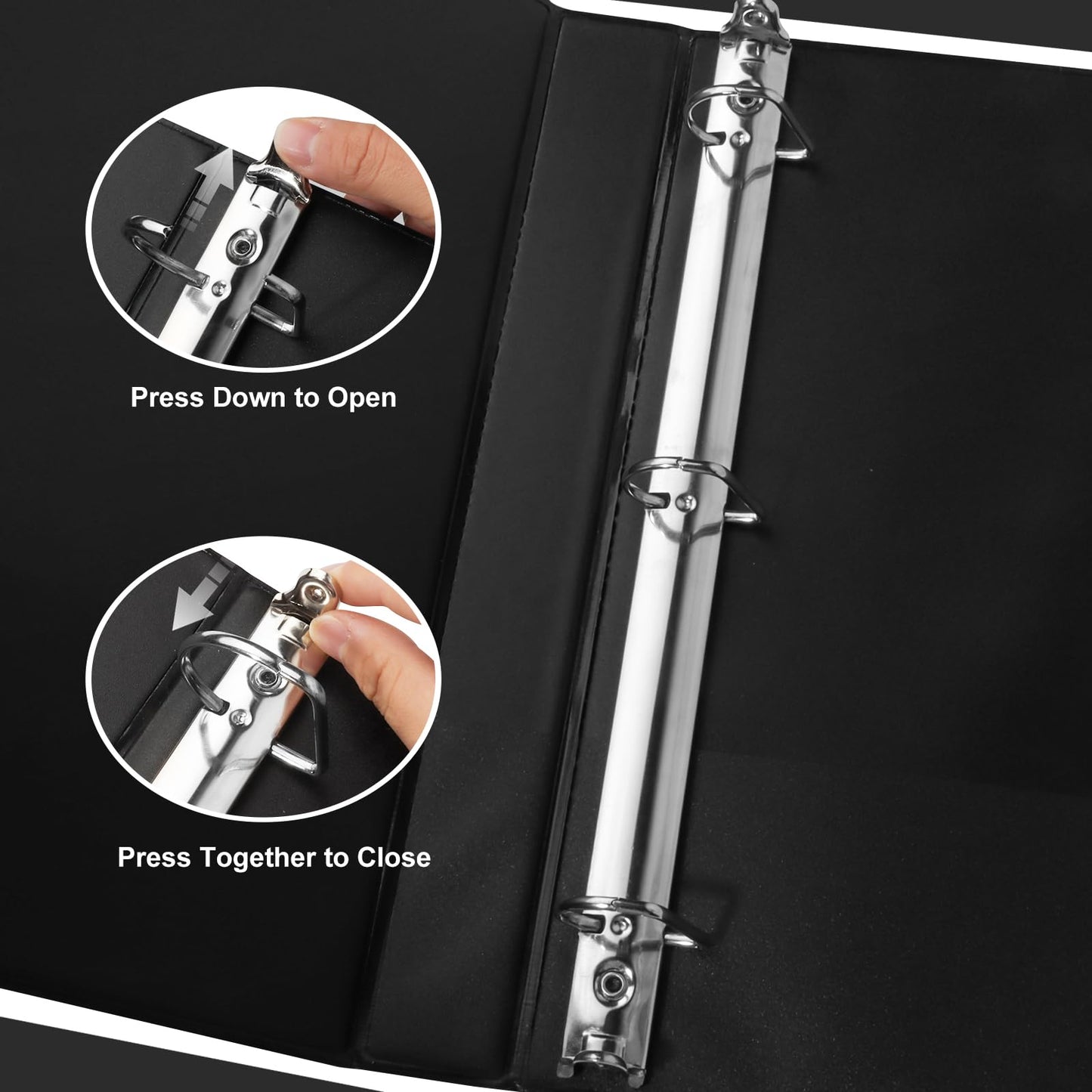CIXILDTS 1-inch 3 Ring Binder Fit US Letter Size Paper, 1" Slant D Ring Binders, Presentation View Binder with 2 Pocekts, 12-Pack,Black