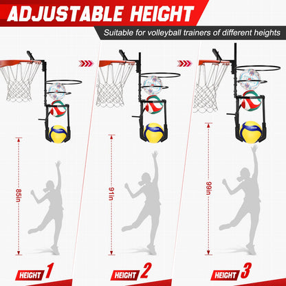 HVDI Automatic Volleyball Spike & Serving Trainer, Height Adjustable Volleyball Setter Training Equipment Hitting Trainer Holder, Indoor & Outdoor Volleyball Training Aid for Solo/Team Practice