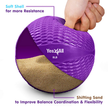 Yes4All Soft Weighted Toning Ball Knurl 8lb - Purple