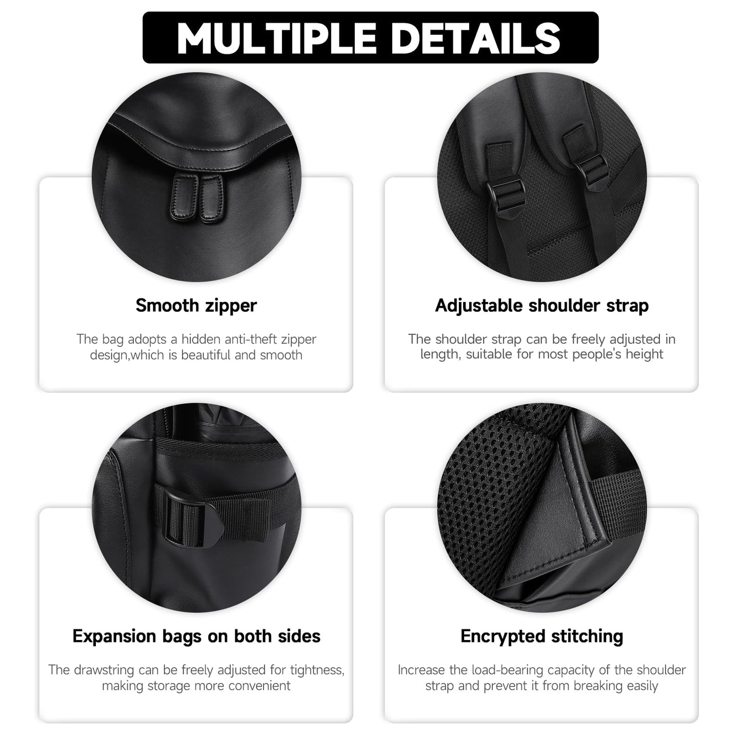 MATE ELAN Laptop Leather Travel Backpack For Men Water-Repellent Carry On Back Pack For Travel Business Work computer Backpacks Fit 15.6" Laptop