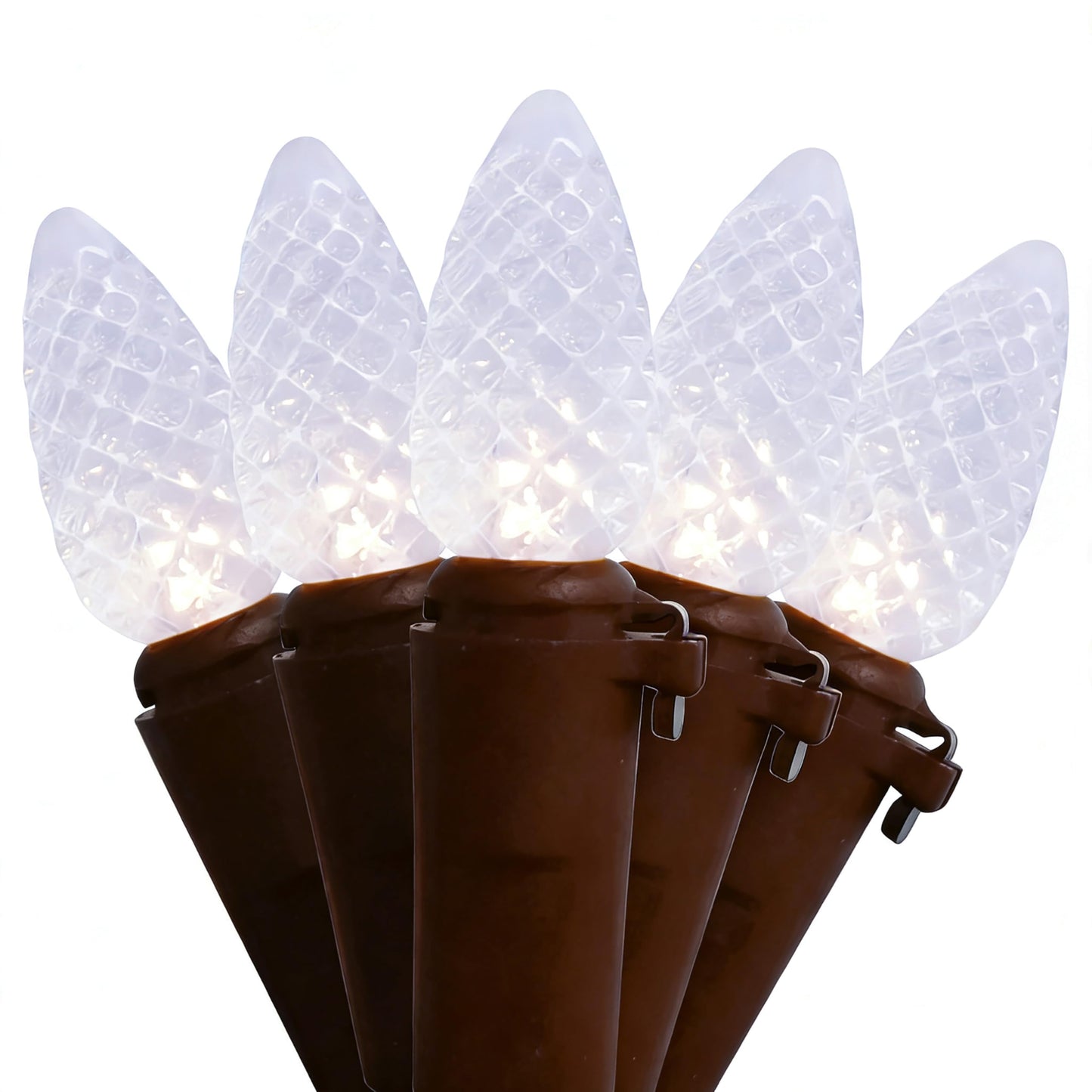 MXTCLM C3 Christmas Lights 50 LED White Strawberry 18ft Brown Wire Waterproof String Lights for Outdoor Indoor Garden Yard Home Party Christmas Tree Decorations(White)