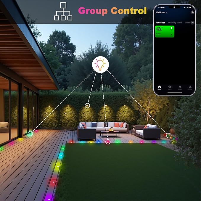 FVTLED Recessed LED Deck Lights Kit, Φ1.77 Low Voltage WiFi Pixel RGBW+IC Deck Lighting Work with Alexa/Google Home, IP67 Waterproof Outdoor Step Lights DC12V for Garden,Steps,Stair(50 Pack, Black)