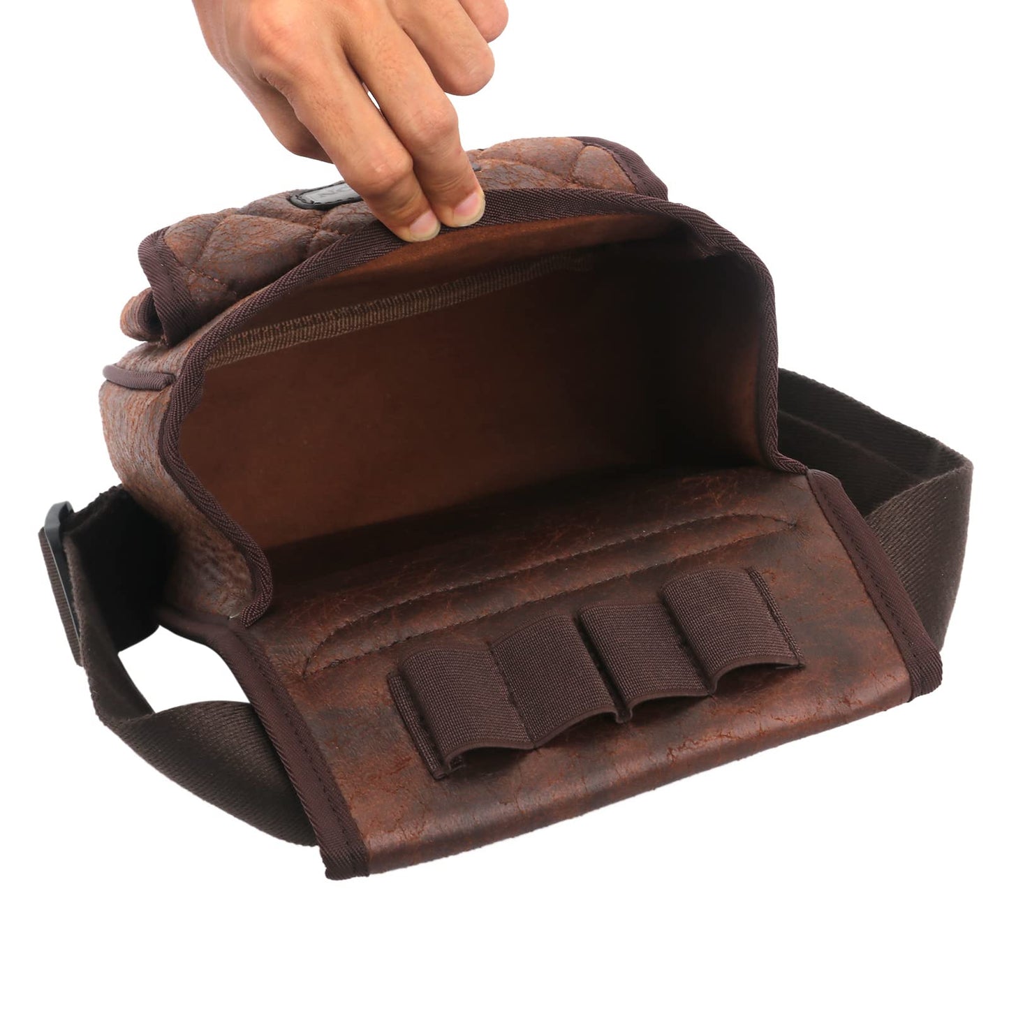 Tourbon Vintage Leather Trap Shooting Bag Ammo Storage Shell Pouch 50+