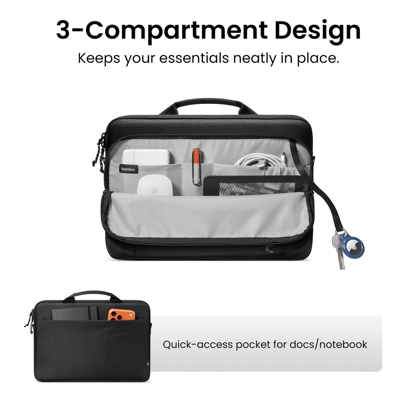 tomtoc 360 Protective Laptop Carrying Case for 15.6 Inch Acer Aspire 5 Slim, 15.6-16 Inch ASUS Strix G16/G15, 15.6 HP Pavilion, Dell XPS 17, More Dell ThinkPad 15 Inch Chromebook