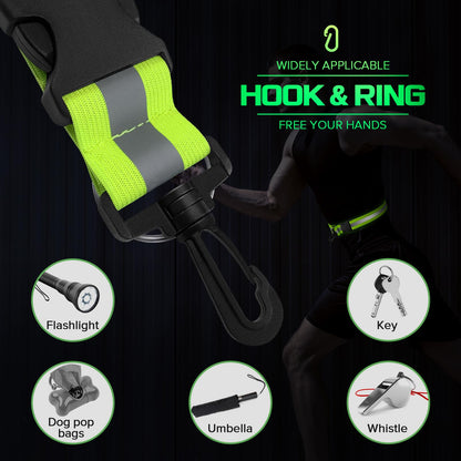 Reflective Sash for Night Walking, High Visibility Running Safety Gear with 2Pcs Reflective Armbands, Adjustable Cross-Body Reflective Belt for Men Women Kids, Essential Gear for Jogging Dog Walking