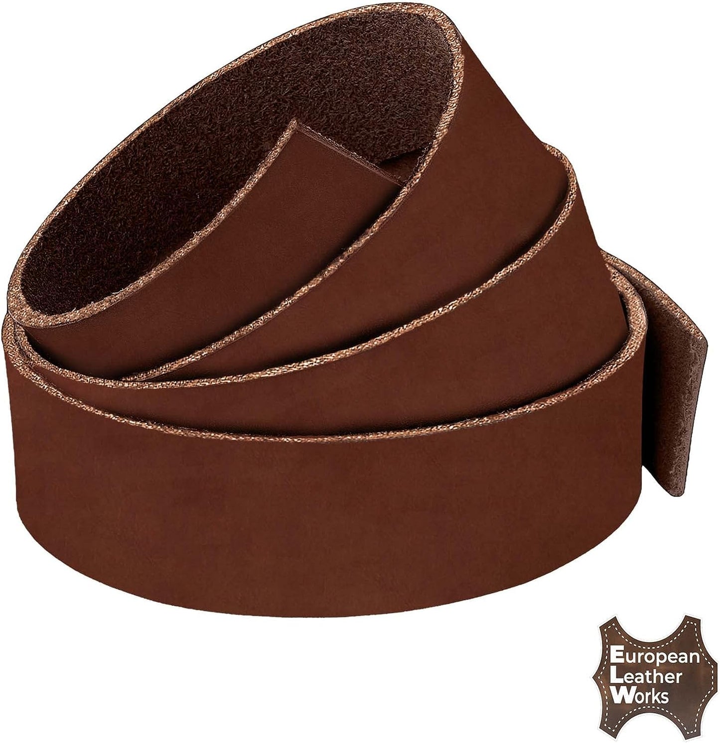 ELW Vegetable Tanned Leather 8-10 oz (3.2-4mm) Russet Straps, Belts, Strips Size: 2-1/4"x72" (5.7x182cm) Full Grain Veg Tan Tooling Leather Cowhide Heavy Craftsmen Grade AB for DIY, Tooling, Carving