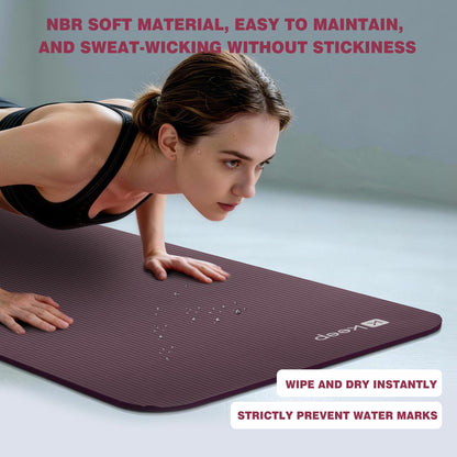 KEEP Extra Thick NBR Yoga Mat for Women & Men, 10mm Thick, 72”x24” Large Exercise Mat with Non-Slip Workout Mat for Yoga, Pilates, Stretching, Meditation – Wide & Cushioned Fitness Mat,purple