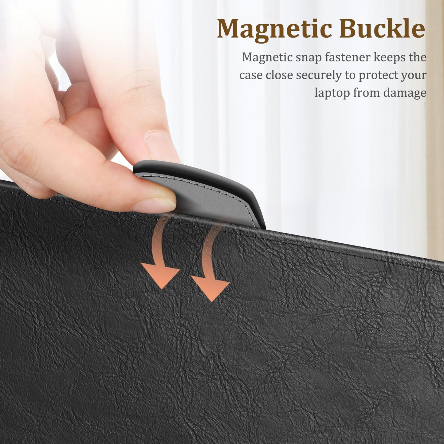 Fintie Sleeve Case for 15 Inch Microsoft Surface Laptop 6/5/4/3 (Model: 1872/1873/1953/1979), Premium PU Leather Protective Folio Book Cover with Large Pocket, Black