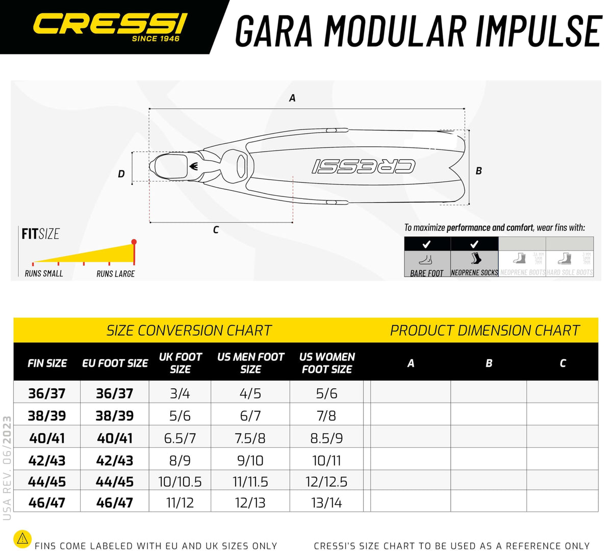 Cressi Gara Modular Impulse, Blue, 44/45