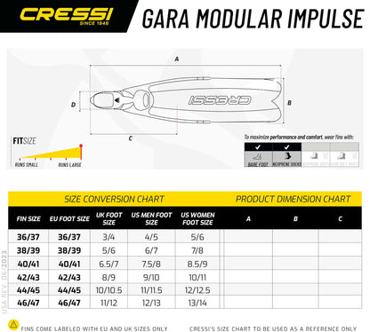 Cressi Gara Modular Impulse, Blue, 44/45