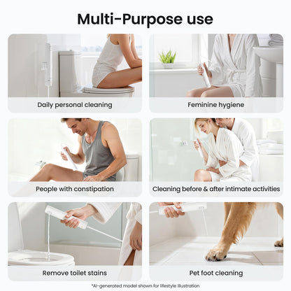 TOEE Handheld Bidet Sprayer for Toilet, 55" Leak-Proof Hose, Easy Install
