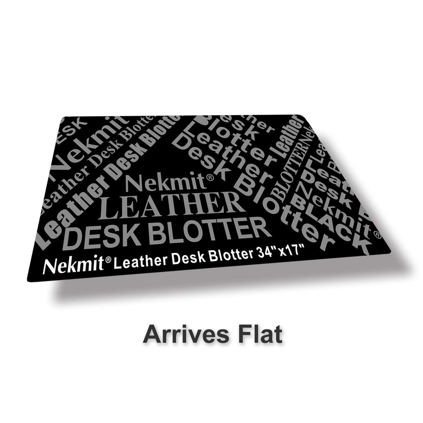 Nekmit Leather Desk Blotter Pad 34 x 17 Inches, Flat, Non-Slip, Waterproof, Black
