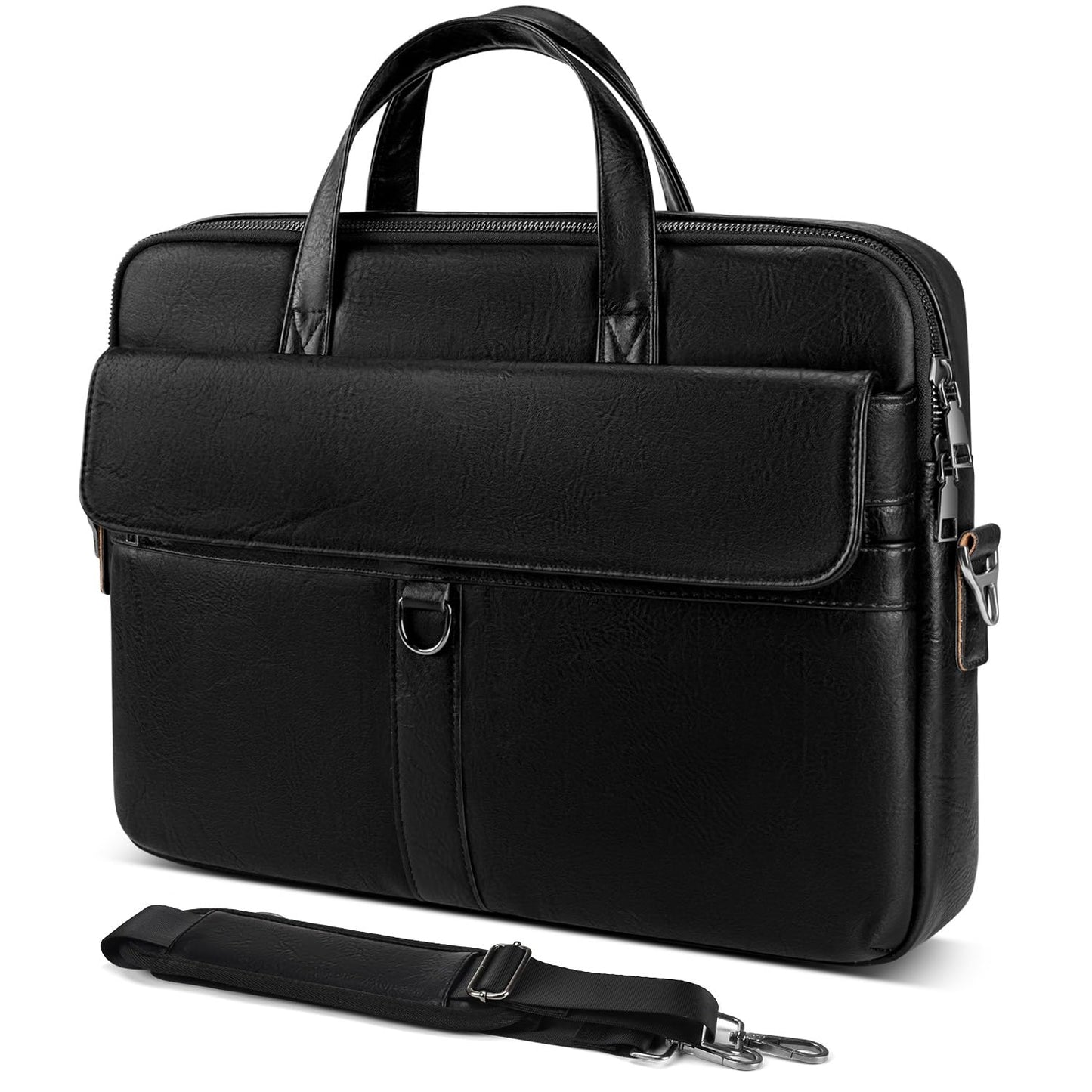 14 inch Laptop Leather Sleeve Bag for 2026-2021 14-inch MacBook Pro M5 A3427 A3434 M4 A3112 M3 A3401, 14" HP Dell Lenovo ASUS Acer Chromebook, Padded Travel Shoulder Accessory Case