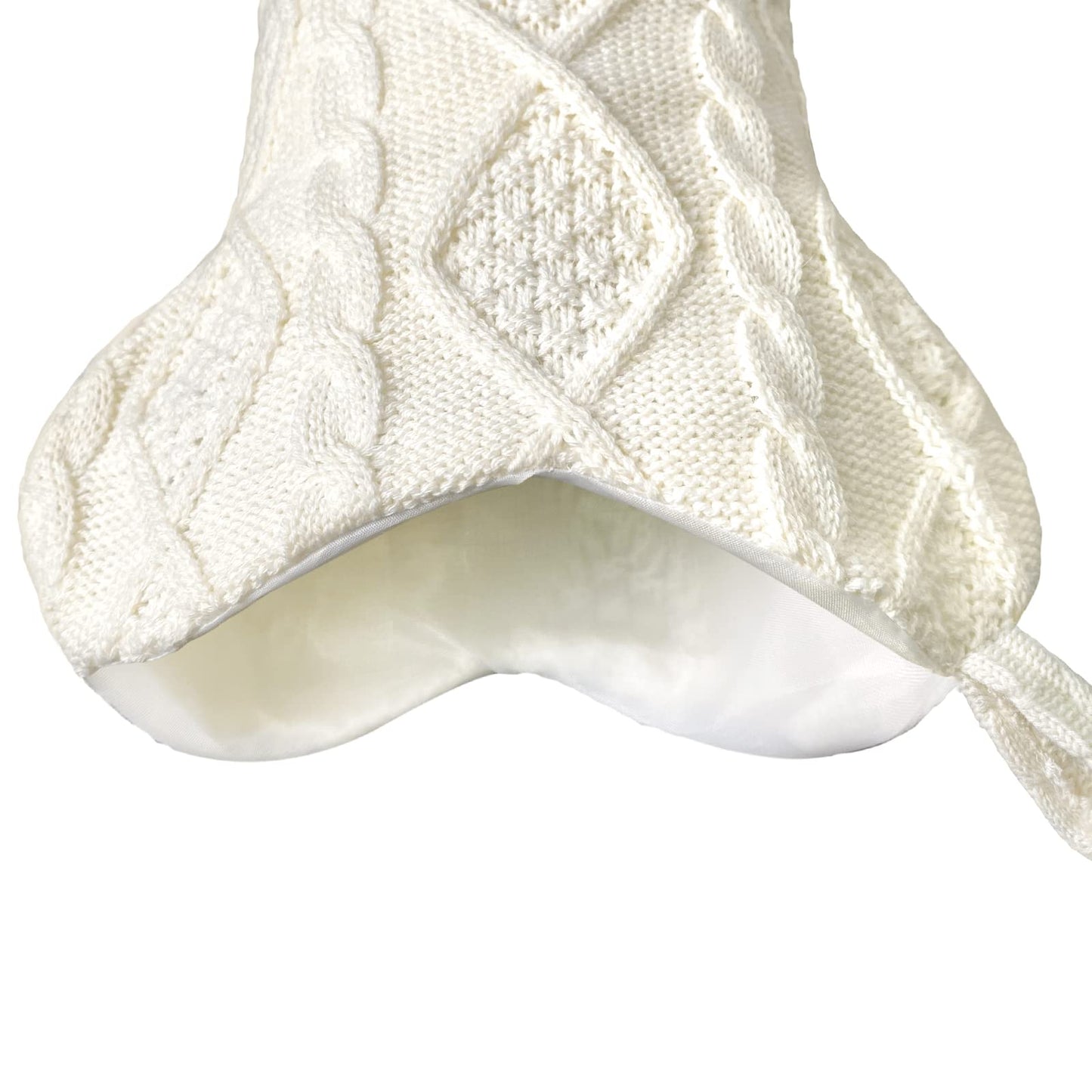 Malier Dog Christmas Stocking, Knit White Christmas Stocking for Dogs, Bone Shape Dog Stocking Christmas Large Pet Stockings Hanging Dog Christmas Stocking for Dogs Cats Pets (White)