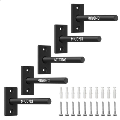 MIUONO Weight Plate Rack, Wall Mount Weight Plate Holder for 1" Plates, 5 Pack Weight Storage Racks Home Gym Organizer