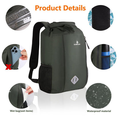 Sunnylon Dry Bag Backpack, 20L Dry Bags Waterproof with Waist Pouch and Phone Case,Roll top Dry bag for kayaking,Marine dry bag for Kayaking,Beach, Rafting, Boating, Hiking, Camping and Fishing