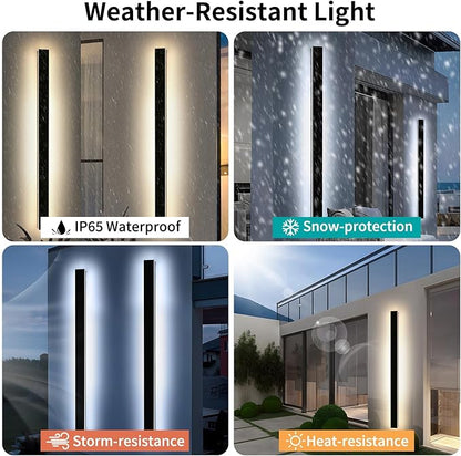 Mikeru 70.8inch Long LED Wall Light, 3000k-6000k Three Colors Switchable Modern Outdoor Wall Light Fixtures Acrylic Invisible Exterior Light for Porch Outdoor Wall Mount Lighting for House