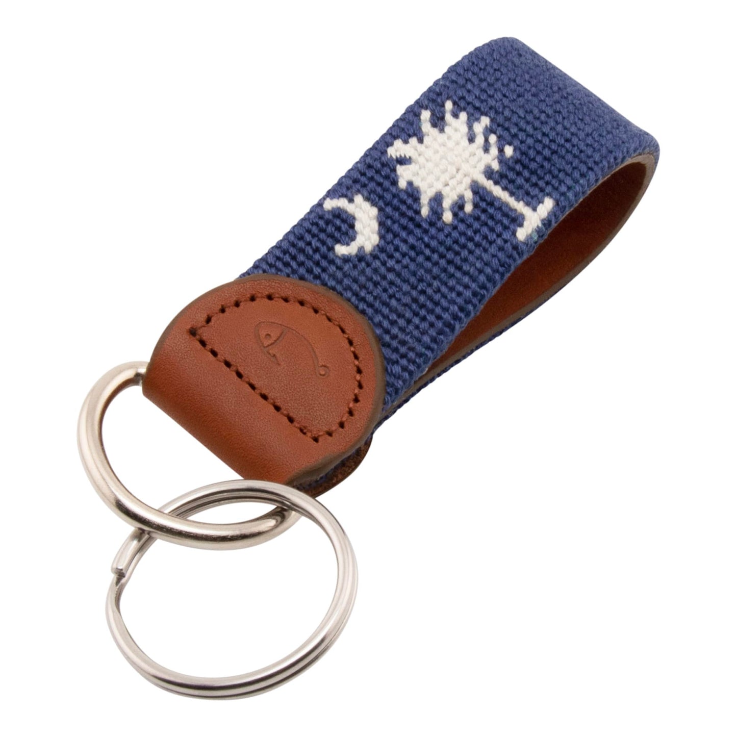Huck Venture Hand-Stitched Needlepoint Key Fob or Key Chain (South Carolina Flag)