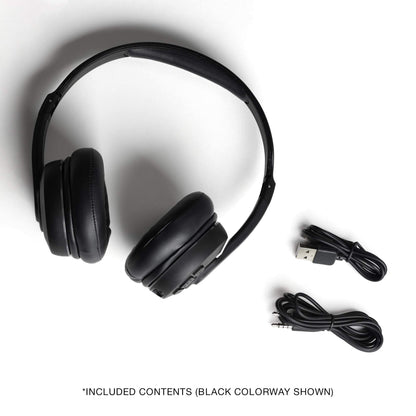 Skullcandy Cassette Wireless On-Ear Headphones, Up to 22 Hours Battery, Foldable Lightweight Design, Backup 3.5mm AUX Cable Included, Microphone for iPhone Android - Black