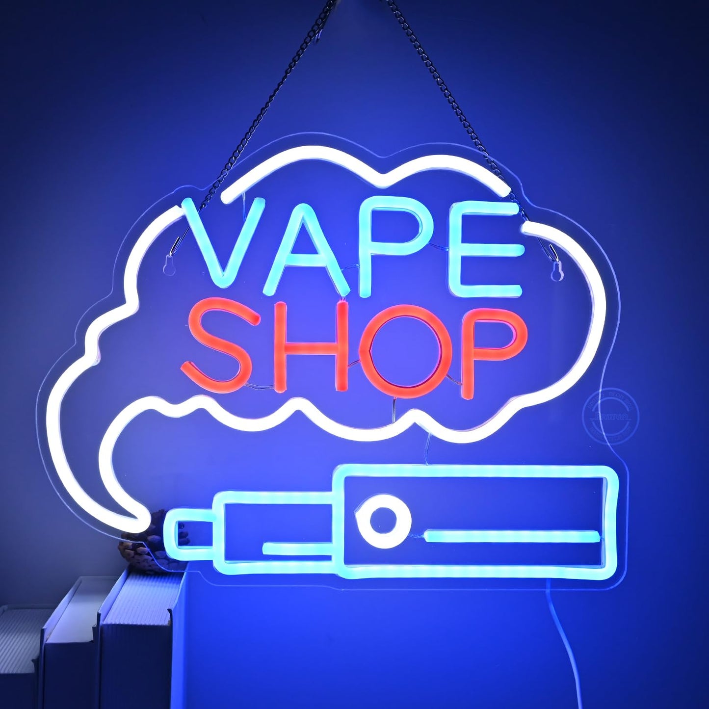 Britrio VAPE Shop Neon Sign Wall Art Decor Smoke Business Window Home Bar Office Bedroom Kitchen Man Cave Garage Light Up Sign Birthday Party Gift 5V USB
