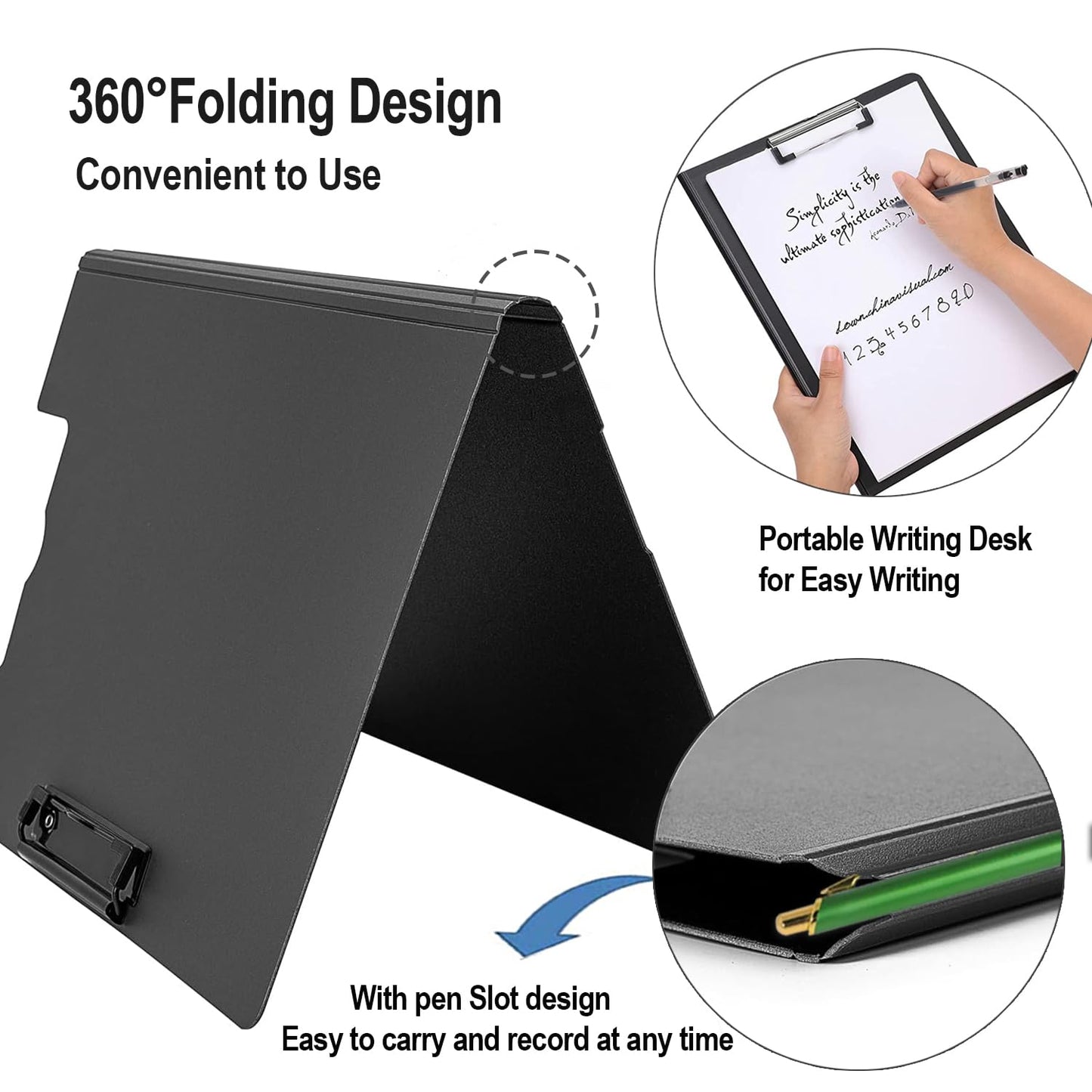 MUYICS 10 Pack Foldable Clipboards, A4 Clipboard Folder, Office Clipboard Folder with Double Clips Metal Clip, Storage Clipboards for Office, School or Medical Field(5 Colors)