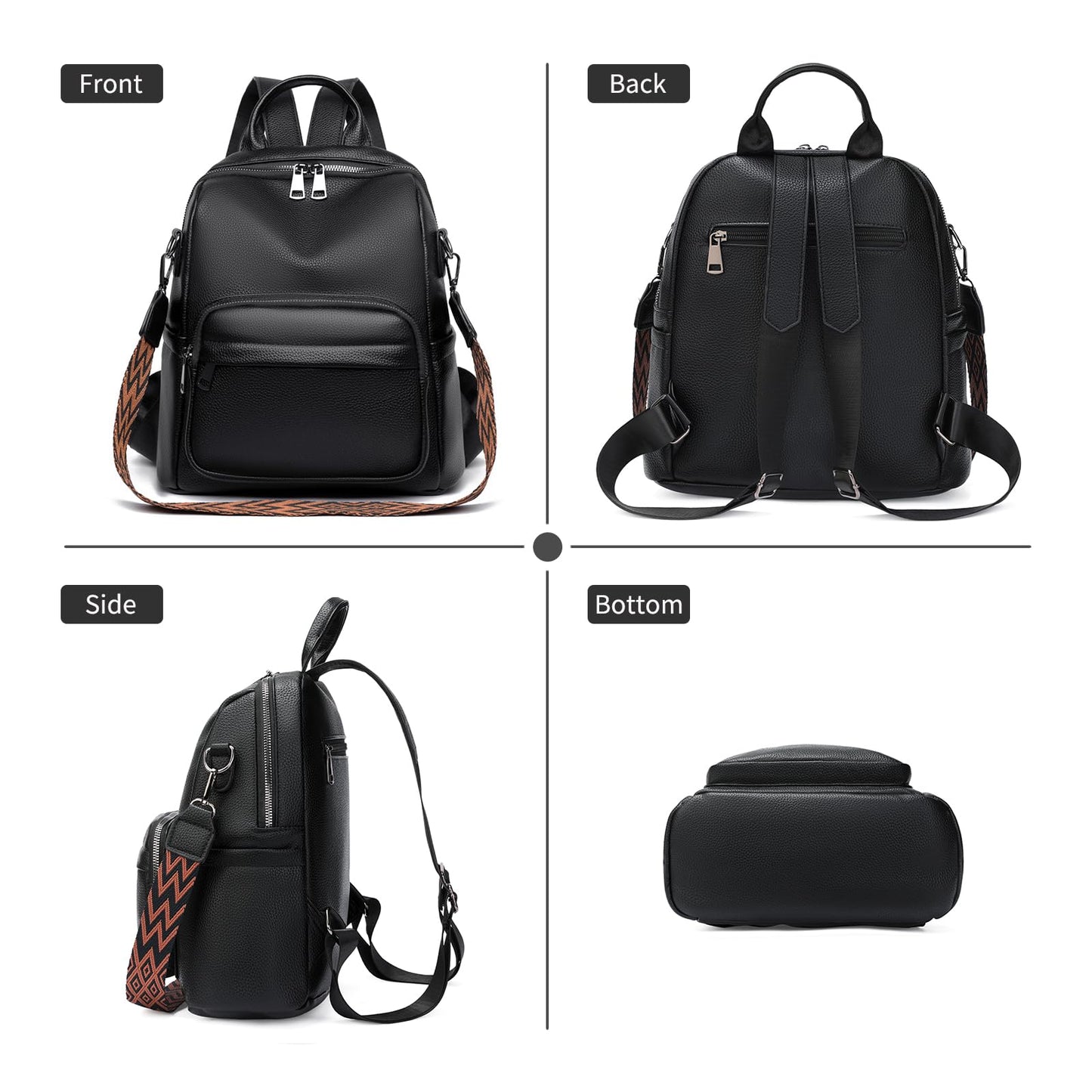 GAEKEAO Mini Backpack for Women Fahsion Vegan Leather Backpack Lightweight Ladies Shoulder Bag Small Travel Purses Daily