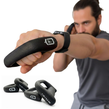 Shadowboxing Dumbbells Set (4 Weights) – 1lb & 2.2lb D-Shaped Knuckle Weights for Speed & Punching Power | Ergonomic Neoprene Hand Weights for Boxing, MMA, Running & Heavy Bag Training | App Compatible with PunchLab