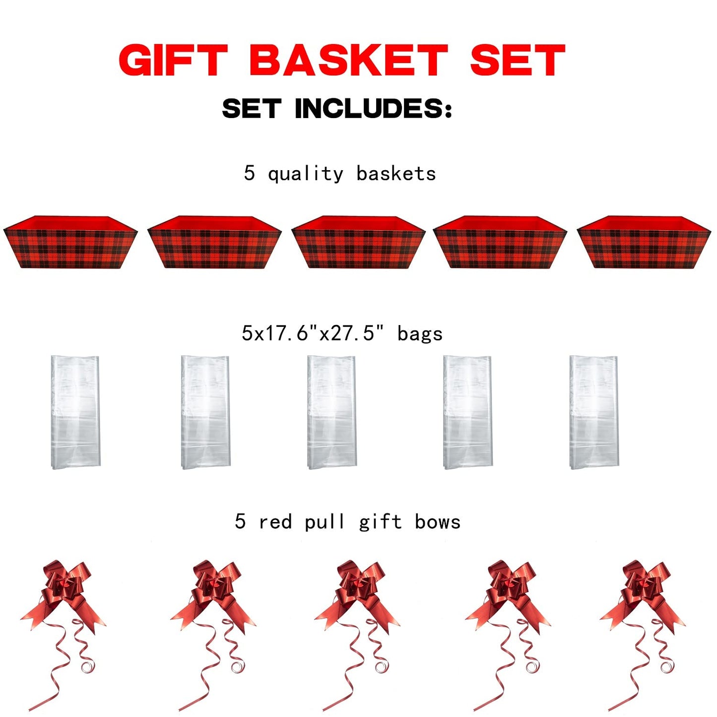 Basket For Gifts Empty, 5 PCS Sturdy Diy Bulk Gift Basket Kraft Market Tray Cardboard Basket With Handles, Gift Baskets Kit Supplies Wrap To Fill For Valentines Christmas Weddings Anniversaries