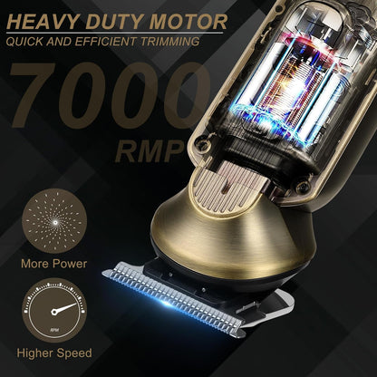 Scttomon Professional Hair Clipper for Men Hair Cutting Kit Men's Beard Trimmer Hair Trimmer Shaver Cordless Barber Clippers and Trimmers Set Bronze
