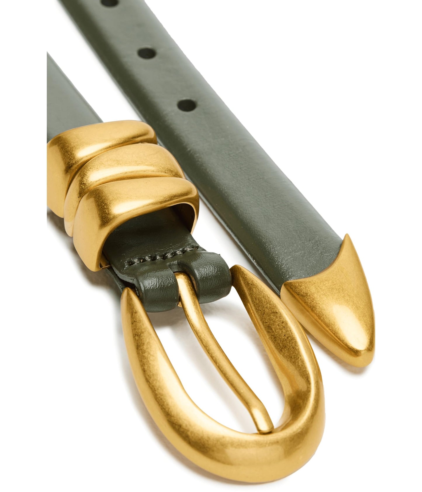 Madewell Women's Triple Metal Keeper Belt, Dried Olive, Small
