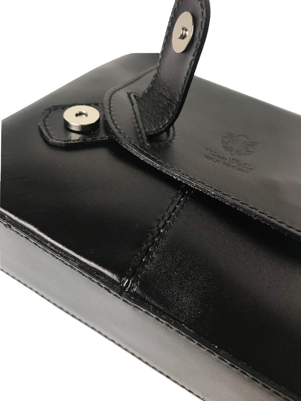 LaGaksta Isabella Crossbody Bag Purse Italian Leather, Black