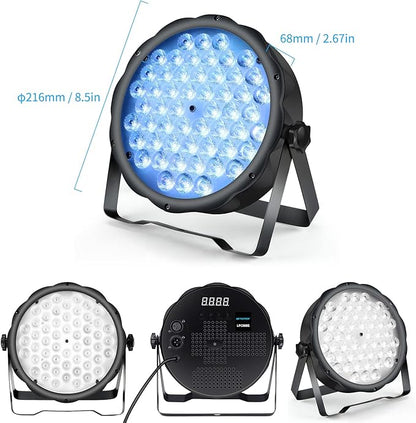 BETOPPER LED Par Lights 54 x 1.5W, RGB Stage Lights DMX DJ Lighting Sound Activated with Stand, Strobe Light & Wash Par Lighting DMX for Parties, Church, Wedding, Bars