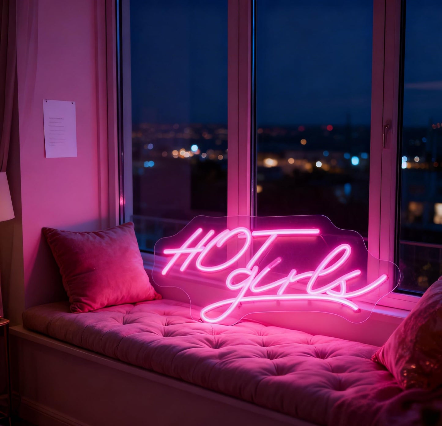 Hot Girls LED Neon Sign - USB Powered Dimmable Neon Light for Bedroom Dorm Living Room Home Decor Party Wall Table Cafe Bar Art Decorations Gift for Teen Girls Young Women 16.1 x 9.1 In