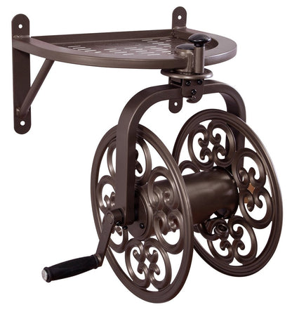Liberty Garden 710 Navigator Rotating Garden Hose Reel, Holds 125-Feet of 5/8-Inch Hose - Bronze