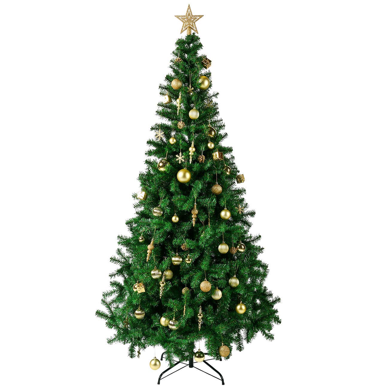 Sunnyglade 60ct Gold Christmas Tree Ball Ornaments Set Shatterproof Christmas Bling-Bling Hanging Decoration with Hand-held Gift Package for Xmas Tree Holiday Wedding Party (Gold)