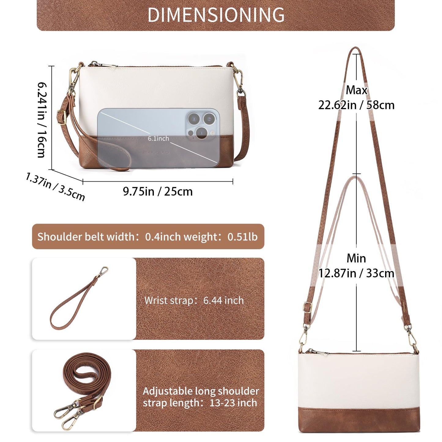 GAEKEAO Wristlet Wallet Clutch Purses For Women Small Crossbody Bag Cell Phone Wallet Purse Shoulder Handbag with Card Slots