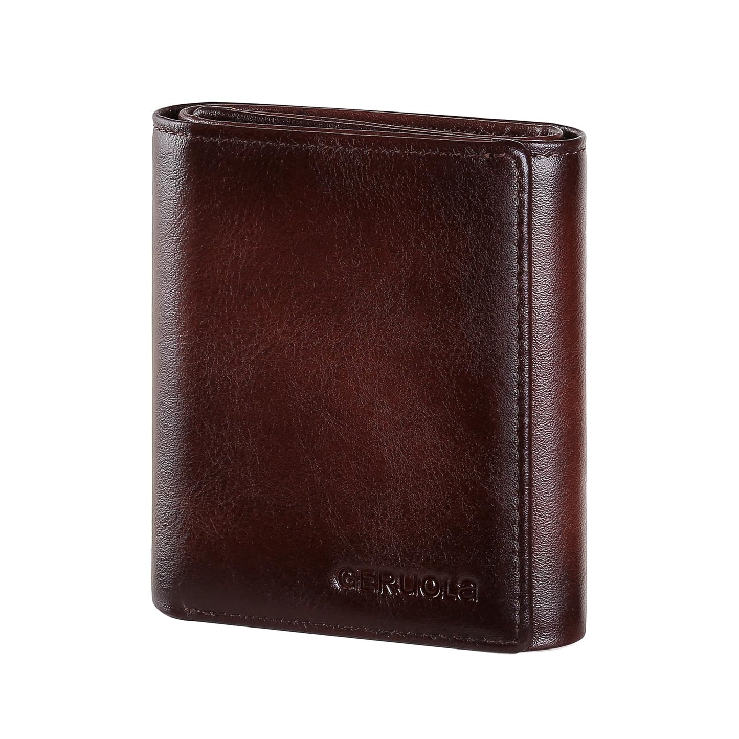 Trifold Wallets for Men Genuine Leather Large Capacity RFID Blocking, Includes Id Window and Credit Card Holder,Mens Wallets Leather (Coffee)