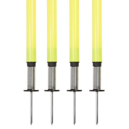Champion Sports Outdoor Sports Agility Pole Set, 4 Rubber Bases with 12 PVC Poles, 66 Inches, Yellow