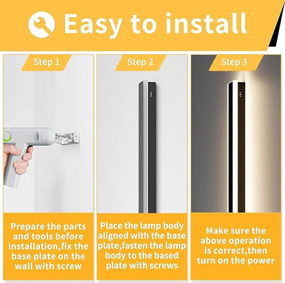 Mikeru Modern Wall Light, 3000k-6000k Dimmable Sconce 23.6inch Black Exterior Light With Remote Control, IP65 Waterproof Anti-Rust Linear Long Porch Light Outdoor