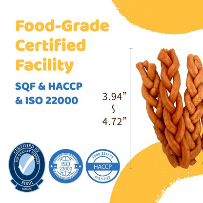iPaw 5 Stock-Up Combo Turkey Dog Treats, SQF Certified Human Grade Dog Treat, Suitable for Training Chew, Hypoallergenic, Rawhide Alternative, Braided Stick (Duck Liver), 5 Packs