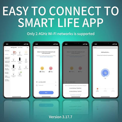 ANWIO Smart Light Bulbs 8.5W (60W Replacement) A19 E26 LED Bulb Work with Alexa, Google Assistant, Smart Life App, Tuya App, Color Changing Light Bulb,806LM,2.4Ghz only，No Hub Required（2-Pack）