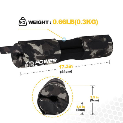 POWER GUIDANCE Barbell Squat Pad - Neck & Shoulder Protective Pad Anti-Skid Points for Squats, Lunges, Hip Thrusts, Weightlifting - Fit Standard and Olympic Bars, Camouflage