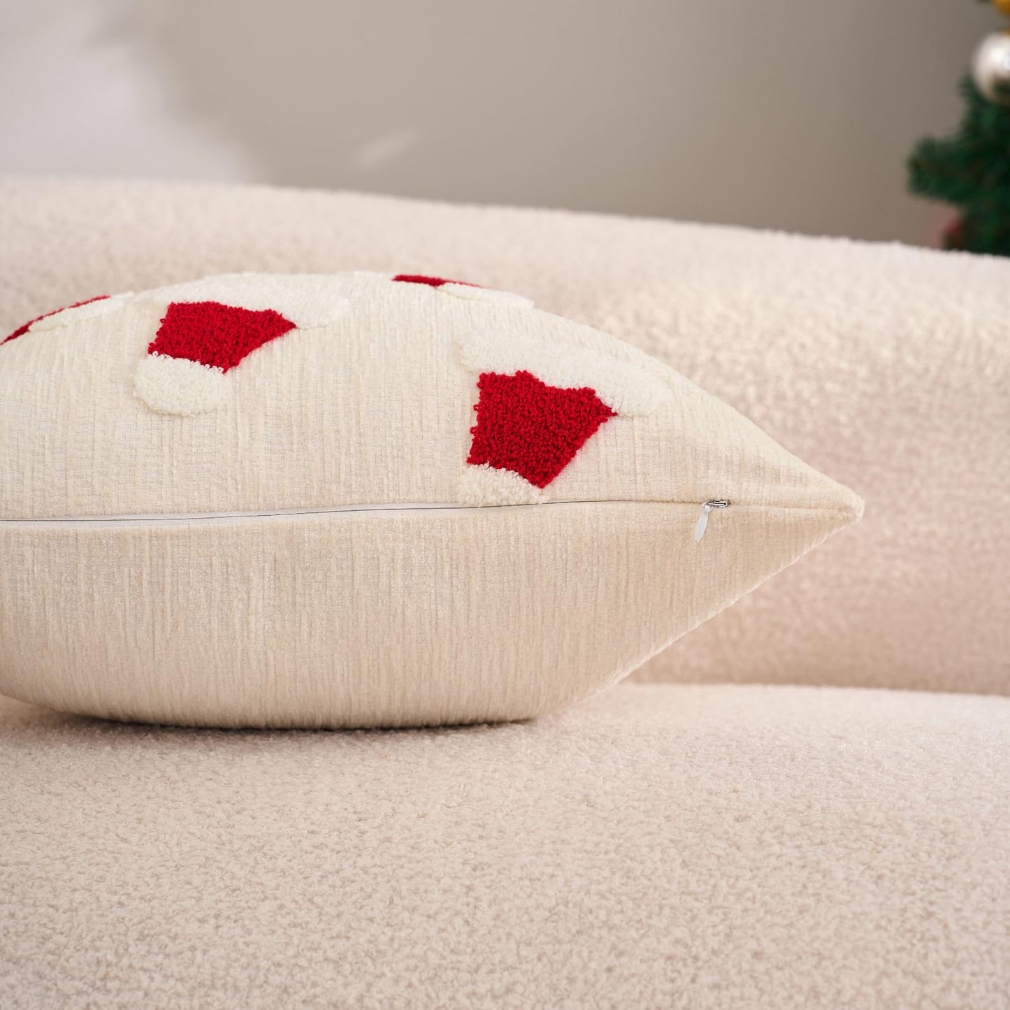 Avigers Throw Pillow Covers, Red White Gold Velvet Cover, 18 x 18 Inch