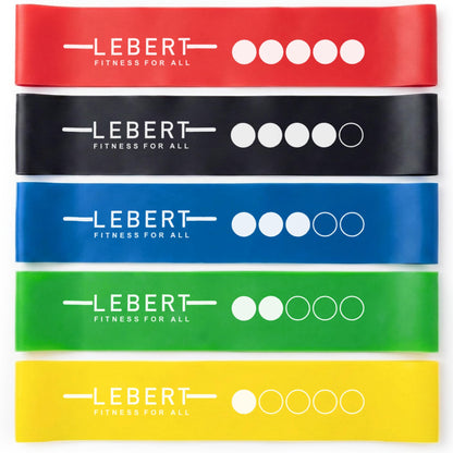 Lebert Fitness Mini Band Resistance Band Loop Exercise Bands Set of 5